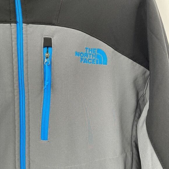 The North Face Gray Black Blue Liner Full Zip Softrock Jacket Size Large - Picture 2 of 9